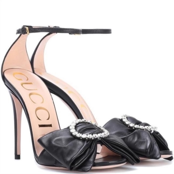 GUCCI Black Nappa Charlotte Lambskin Sandals, Black Size 40 with Box - Picture 16 of 17